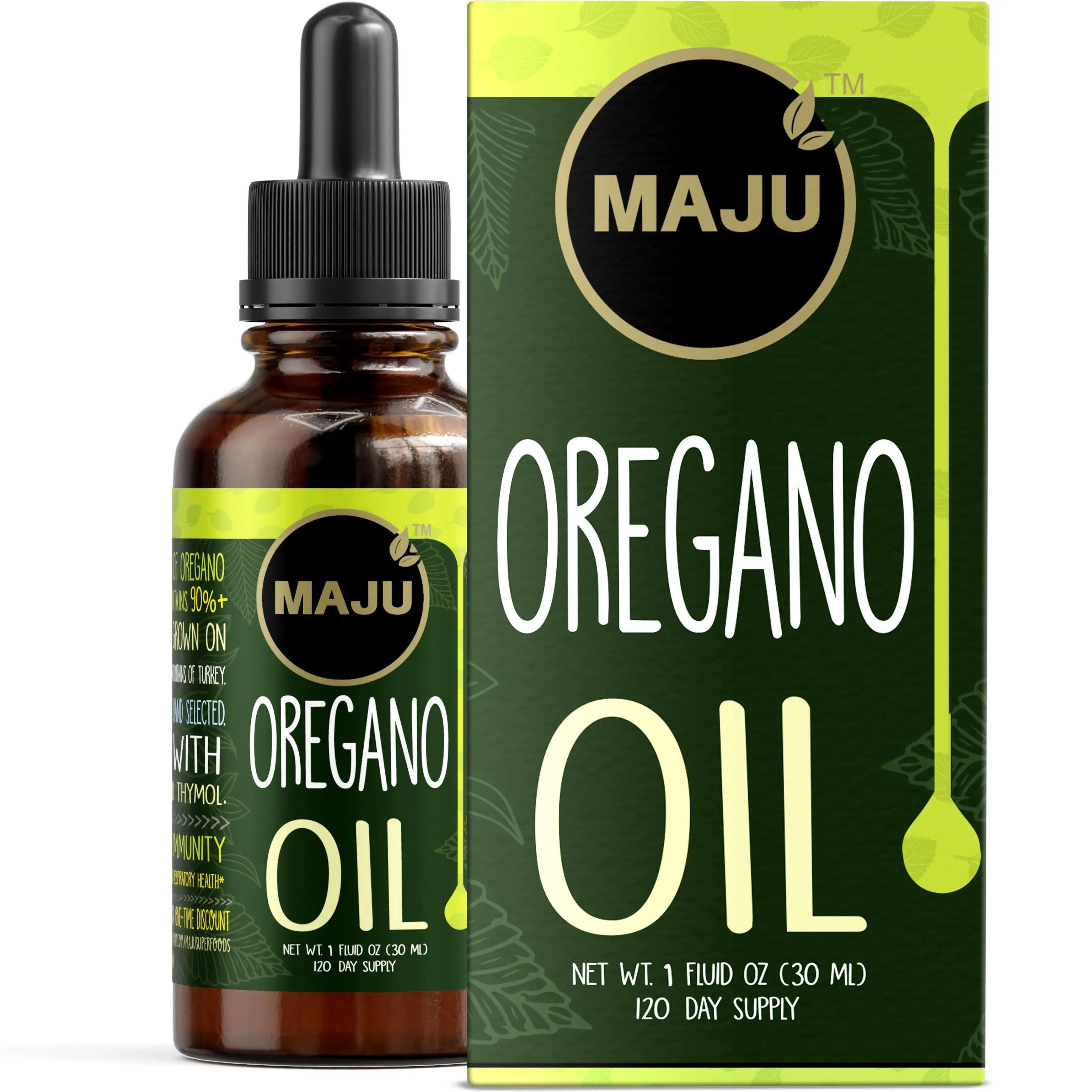 MAJU Oregano Dropper for Seasonal Wellness, Lab Verified 50% Stronger, 90%+ Carvacrol, 1 oz Bottle, Palatable Taste, Edible Herbal Supplement, Natural Healthcare Fitness Dietary