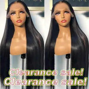 Outlets Deals 13x4 Human Hair Wigs Straight 200% Density HD Transparent 13x4 Lace Front Wig Human Hair Wigs For Women 18-34 Inches Long Wig Pre-Plucked Hairline Natural Black Color Human Hair Wigs on Sale Clearance