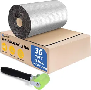 Aluminum Foil Car Sound Deadening Mat - 157 mil(4mm) 36 sqft Auto Audio Deadener Foam, Sound Dampening Heat Insulation Mat, Noise Insulation and Vibration Dampening Material for Hood Ceiling Door