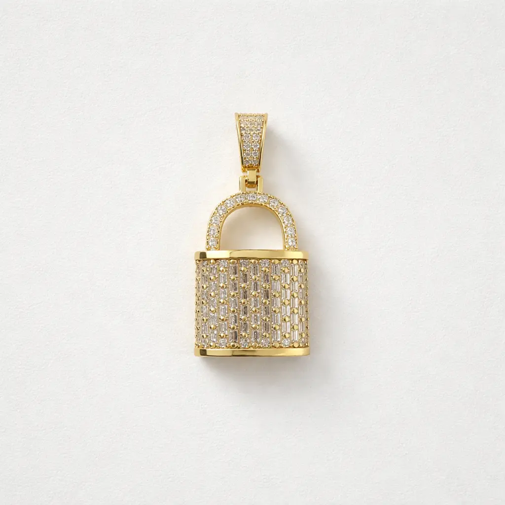 Gold plated 925 Padlock pendant