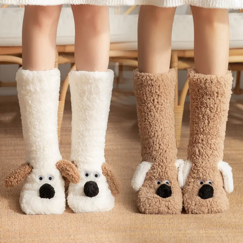 Womens Slipper Fuzzy Grips Socks Fluffy Winter Warm Crazy Funny Cute Animal Thermal Non Slip Fleece Cozy Socks
