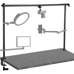 LS15 Desk Overhead Camera Mount Rig Top-Down Shots, Professional  Tabletop Multi-Device Mount Platform for Product Photography/Video Making/Picture Taking/Live Stream and More
