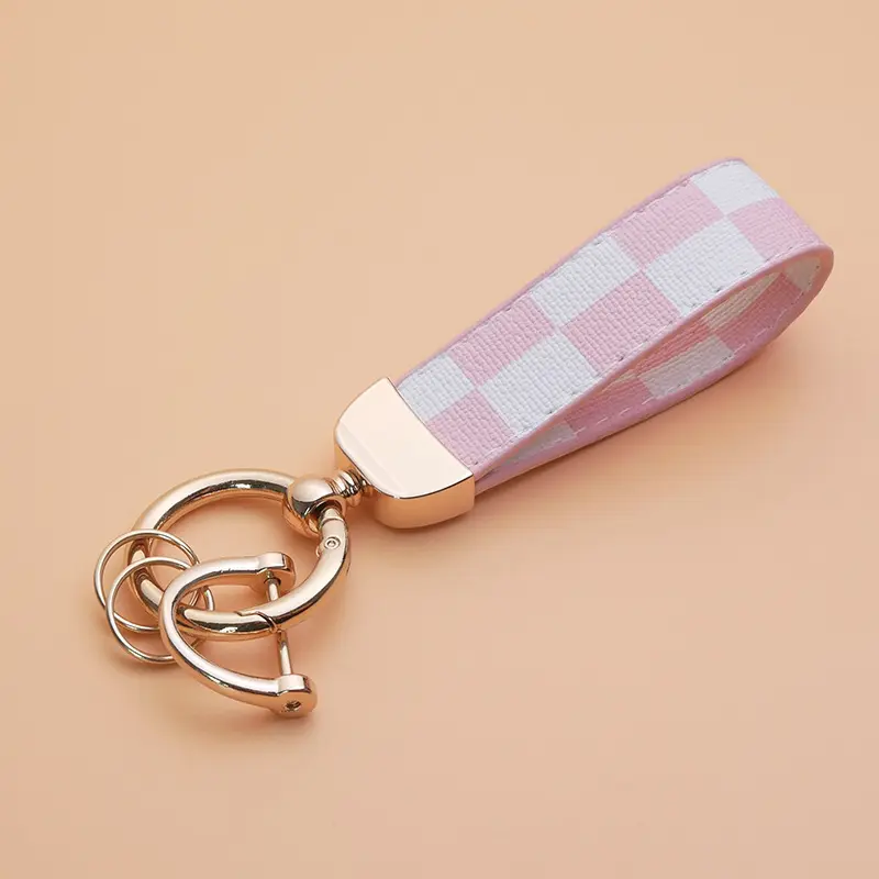Leather Print Keychain,Universal Keychain Leather Keychain,Car Keychain Car Metal Horseshoe Shape Keychain