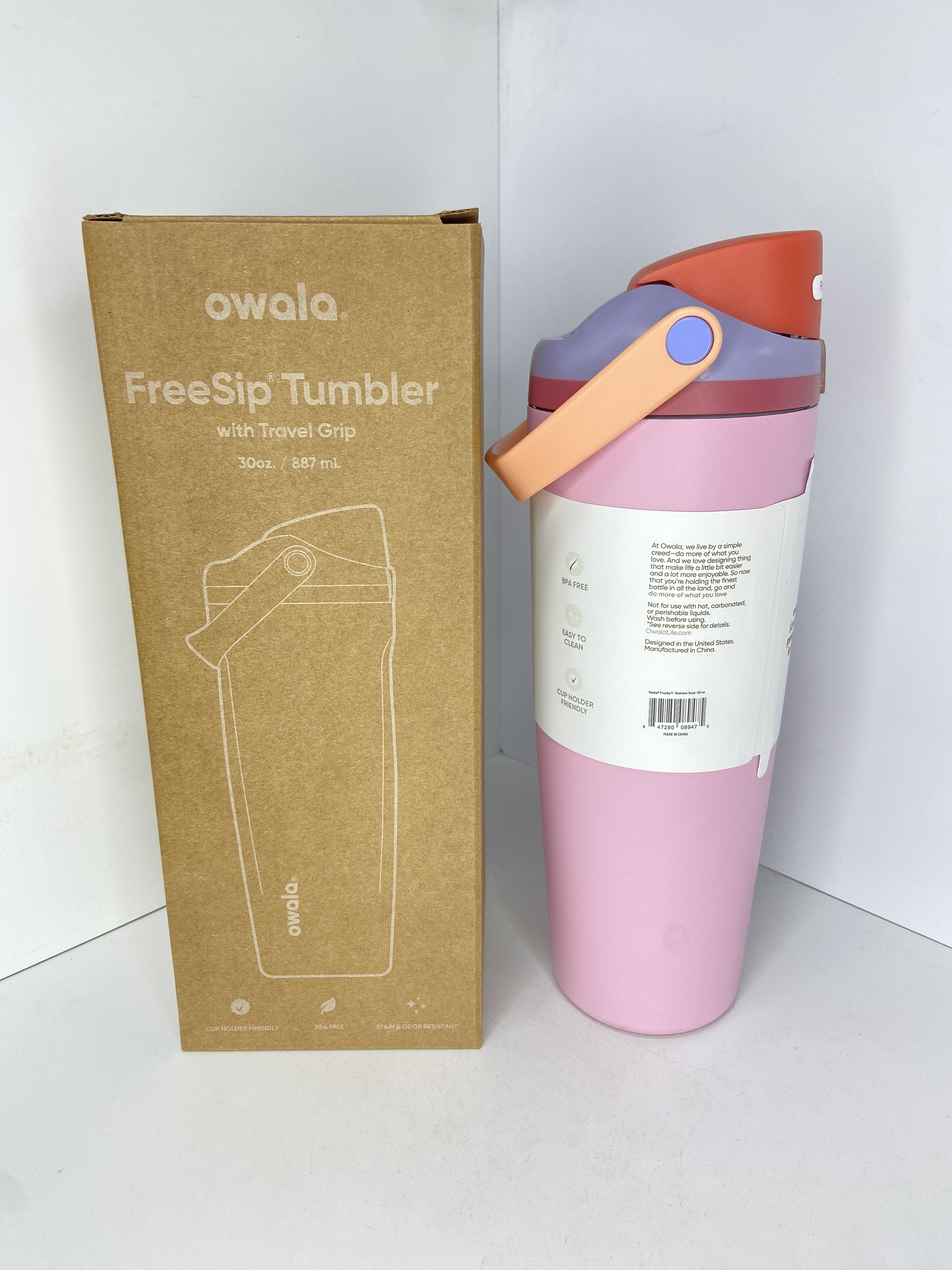 owala Pink Insulated Water Bottle with Push Button Lid, Leak-Proof Stainless Steel Tumbler for Gym, Travel & School,Obsessed with This Pastel Pink Insulated Bottle — It’s Functional and Cute!