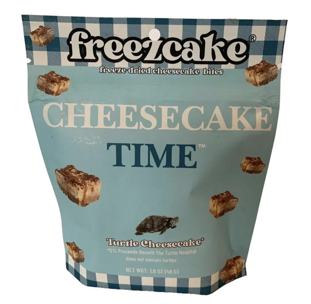 Freezcake Freeze-Dried Cream Cheese Cheesecake Bites - Turtle Flavor, 2 oz Snack Pack, 24-Month Shelf-Stable, Portable, Convenient Ambient Wheat Quick Dessert for Travel, Convenience