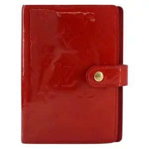 Pre-owned Louis Vuitton FINAL SALE Small Leather Goods Vernis Small Ring Agenda Orange Sunset