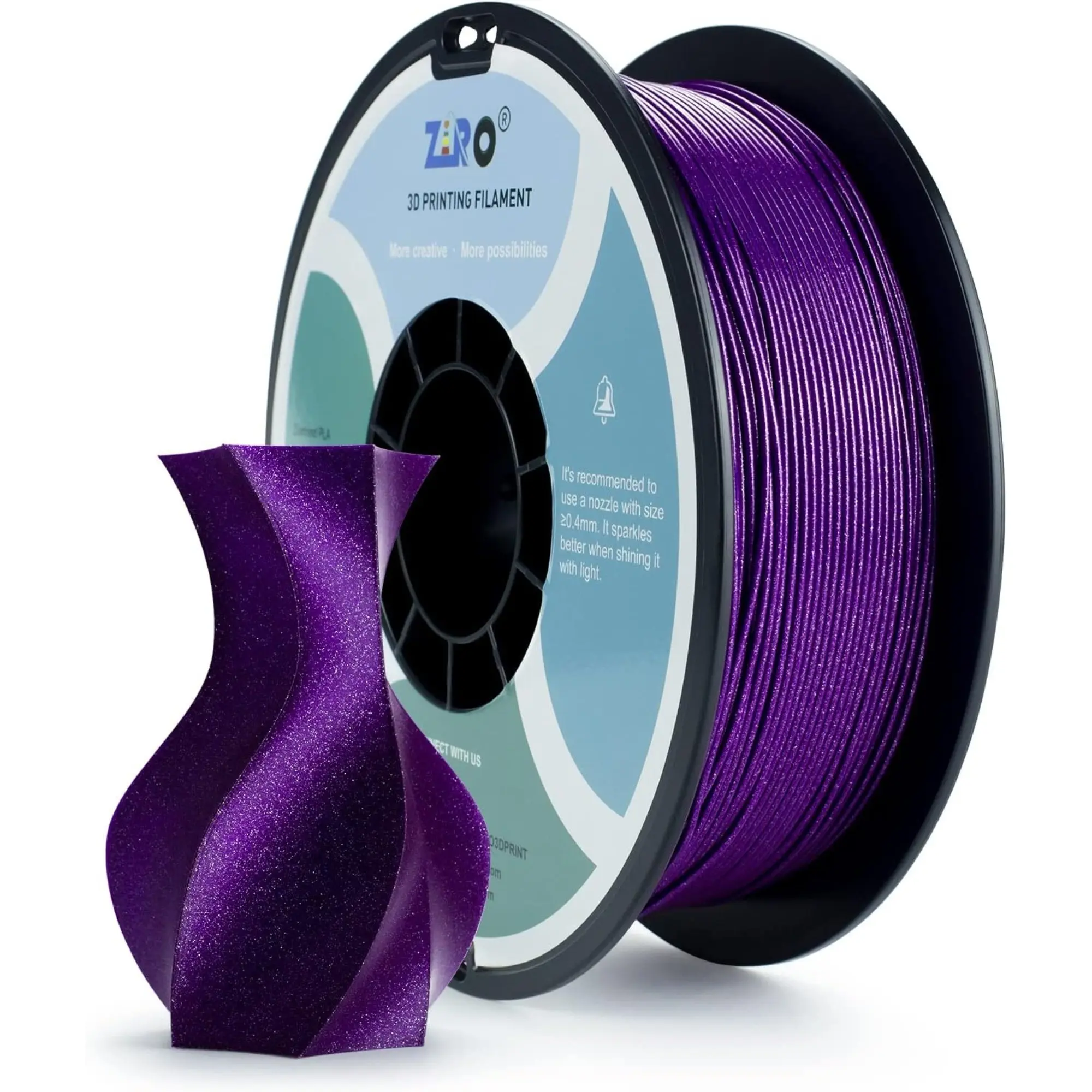 Ziro 'Diamond' Sparkles Glitter-PLA 3D Printer Filament, 1.75mm, Creative Design 3D Printing Supplies for Computers & Office Equipment