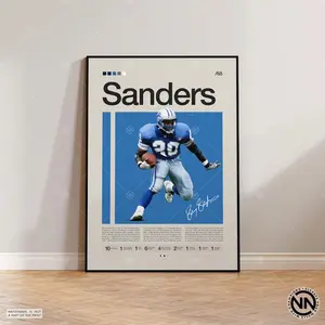 Barry Sanders Poster, Baseball Prints, Sports Poster, Baseball Player Gift, Baseball Wall Art, Sports Bedroom Posters
