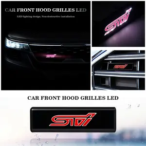 Subaru Wrx Sti LED Front Grille Light, Waterproof Sunproof Car Emblem Decoration, Stylish Exterior Accessories for Wrx Sti & Brz Sti Models