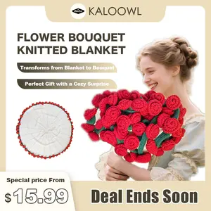Flower Bouquet Knitted Blanket – Transformable Round Blanket to a Floral Shape