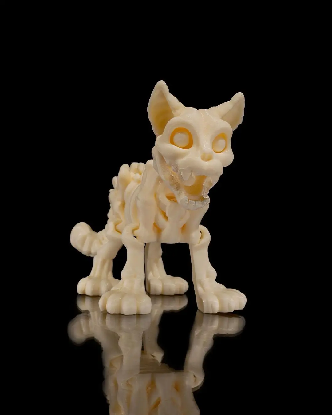 Spooky Classic Articulating Cat Skeleton Decoration - Adjustable, Bendable Halloween Home Decor Prop for Haunted Homes, Porches