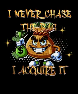 I never chase the Bag DTF transfer, Ready-to-Press DTF Transfer – Vibrant & Durable!, Custom, Art, Craft