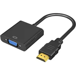 HDMI to VGA Adapter 1080P with Audio and DC for Laptop PC Desktop TVbox Xbox PS3 PS4 Black High-Resolution Converter