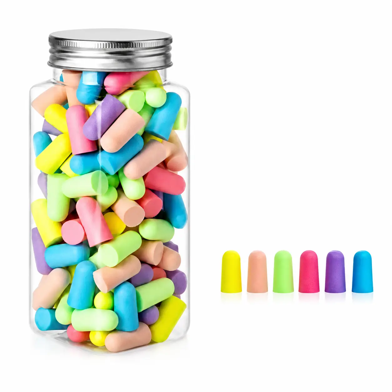 120PCS Assorted Bright Polyurethane Memory Foam Ear Plugs, Super Soft Noise-Blocking for Office, Snoring Reduction & Deep Sleep (Beauty & Personal Care, Eye & Ear Care), Dormitories, Multi-Pack, Adults, Mixed Colors, No, Polyurethane (Pu), Silent, Slow-Re