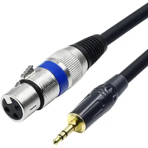 XLR to 3.5mm (1/8 inch) Stereo Microphone Cable for Camcorders, DSLR Cameras, Computer Recording Device and More - 5ft