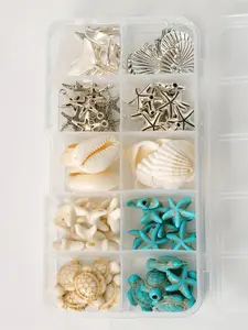Bohemian Ocean Series DIY Accessories Box, Turtle Starfish Shell Beads Pendants, Necklace Bracelet Anklet Beading Making Supplies, Diy Jewelry Making