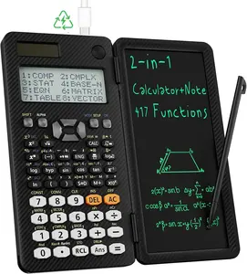ROATEE 991ES Scientific Calculators, Students Calculators with Notepad Desktop, 4-Line Display Calculator with LCD Writing Tablet, Battery Rechargeable Power Calculator School Supplies
