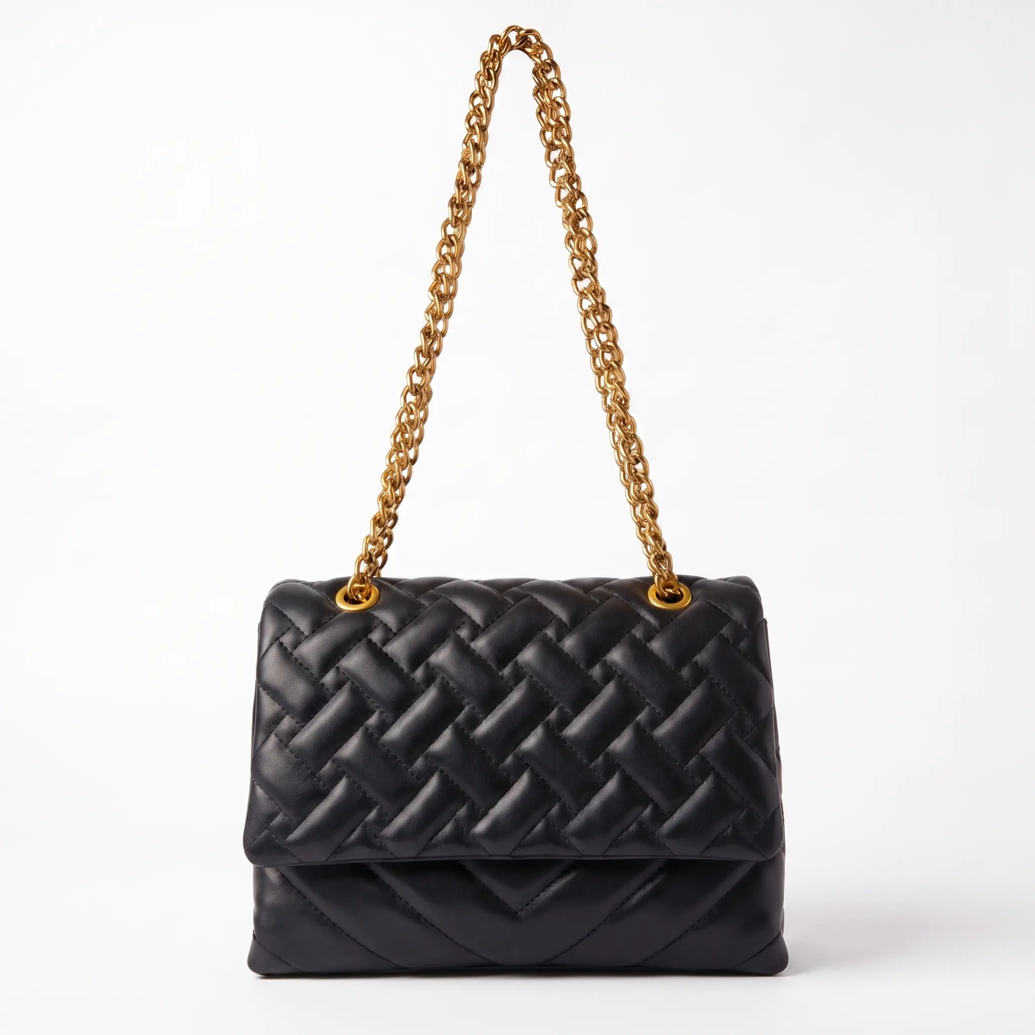 Women's Quilted Crossbody Bag Gold Chain Shoulder Purse Soft Leather Fashion Handbag