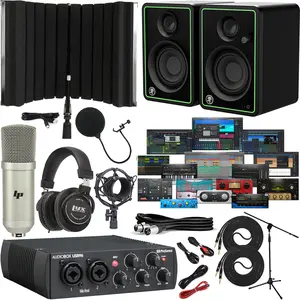 PreSonus AudioBox USB 96 Recording Bundle - Pro Audio Interface Kit with Studio Monitors, Mic & More Podcast Equipment Kit Condenser Mic Set