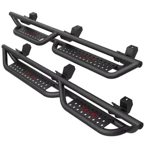 YITAMOTOR Running Boards Compatible with 2018-2026 Jeep Wrangler JL 4 Door, Bolt-on Side Steps with Leaf Shaped Design, Black Powder Coated Nerf Bar