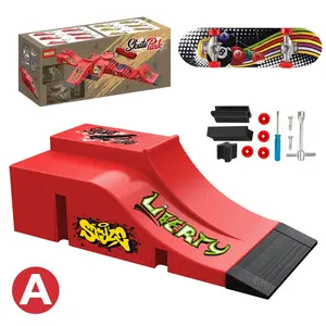 Creative Mini Finger Skateboard Props Set, Park Ground Kit, Unique New Novelty Toy, 1pc Curved Slide Track, Fun Play Equipment, Portable