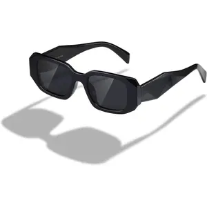 Rectangle Sunglasses for Women Men, Y2K Retro Trendy Black Square Frame 90’s Vintage Sun Glasses Unisex Viral Frames for Men or Women - Fashion-Forward Design, Durable and Lightweight, Unisex Fit