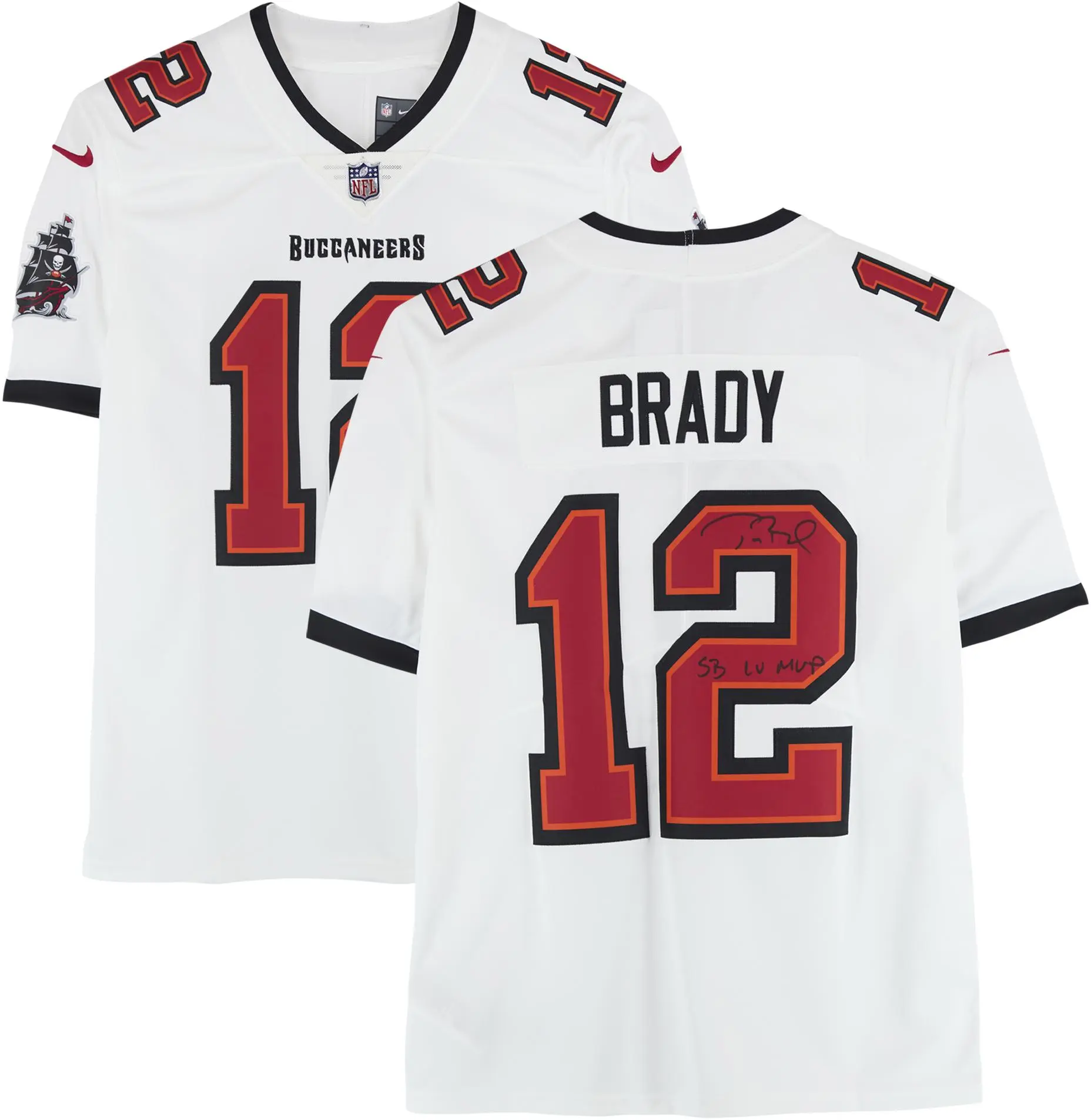 Tom Brady Tampa Bay Buccaneers Autographed Nike White Limited Jersey with "SB LV MVP" Inscription - Fanatics Authentic Certified