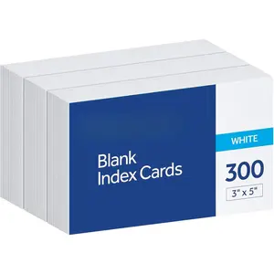 3 X 5 Inches Blank Ruled Index Card, 300 Count, White (10013) (Material - Paper)
