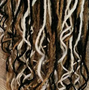 26"-27" Black Blonde Auburn Braid-In Dreadlock Extensions