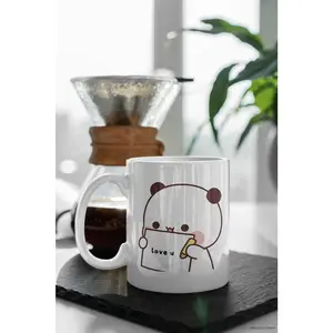 I Love You Bubu And Dudu Coffee Mug, Love Heart Cute Cartoon Pet, Love Hug Panda, Happy Valentine's Day Gift 11' Mug Gift