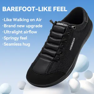 HOBIBEAR Barefoot Minimalist Shoes Brand new upgrade Womens Mens | Zero Drop | Wide Width Canvas Slip-on Shoes