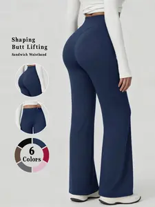 Tight-Fitting Commuter Sport Wide-Leg Pants, Yoga Pants, Athletic Pants, Four-Season Wear, Loose Fit, Slimming Effect, Seamless Yoga Pants