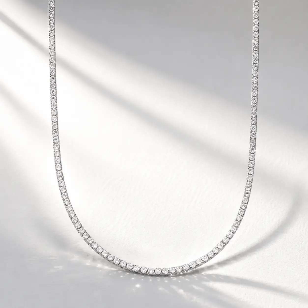 Simulated Diamond Tennis Necklace for Women, Classic 18"/20''/22" with Secure Box Clasp Safety Latch