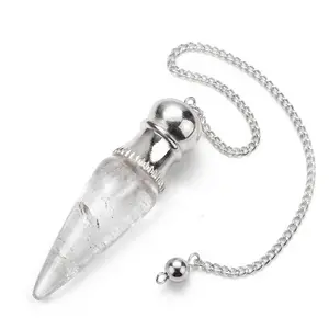 Clear Quartz Chambered Pendulum for Divination