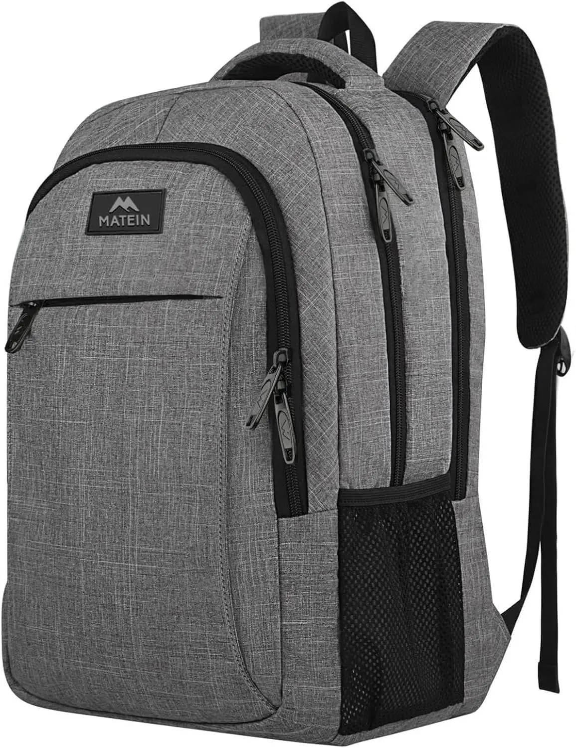 MATEIN Travel Laptop Backpack, 15.6 Inch College Backpack for School, Grey Slim Sturdy Anti-Theft Water-Resistant Business Daypack, Personal Item Gift for Men & Women, Backpacks For School