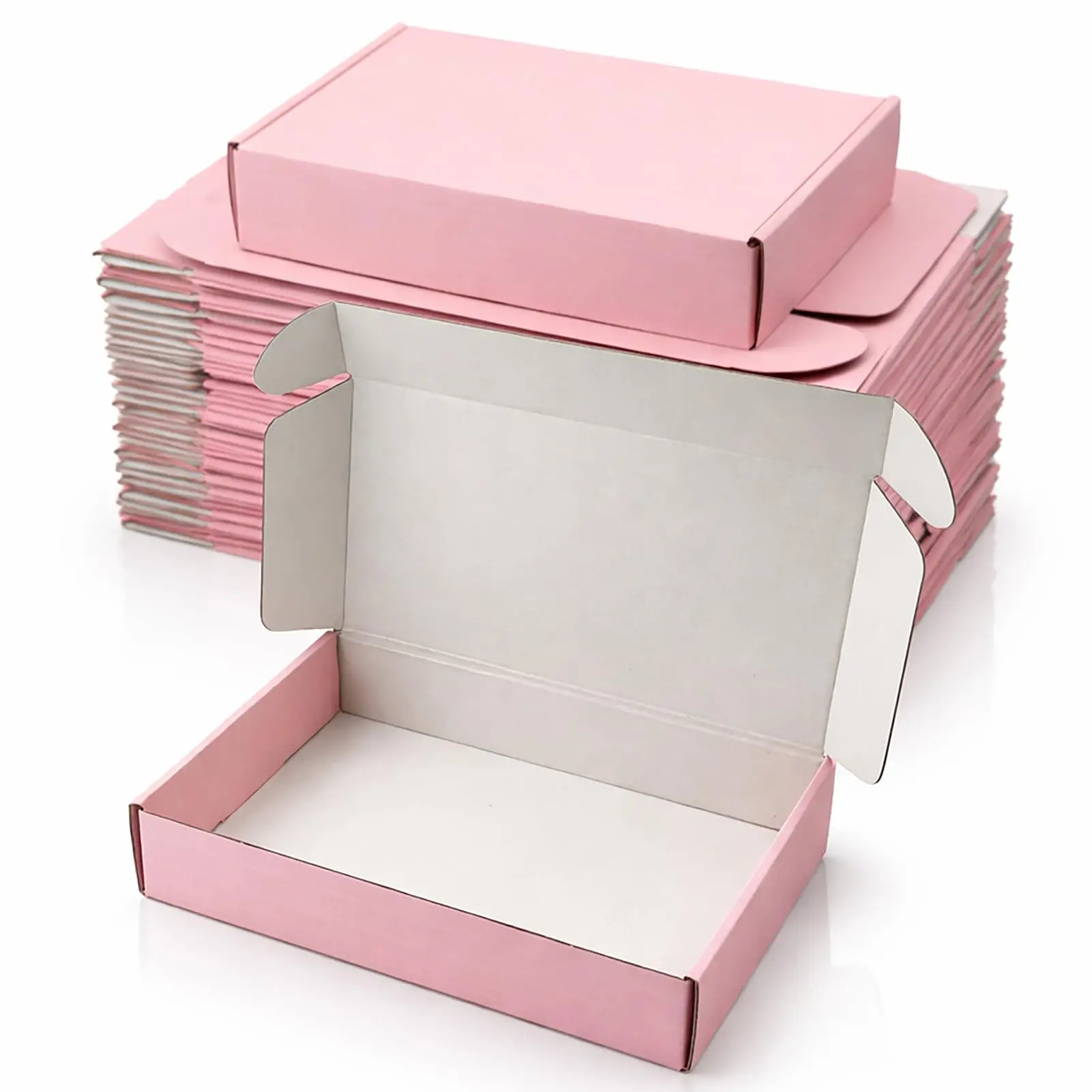 26 Pack 9x6x2" Pink Cardboard Boxes Shipping Boxes, Pink Colored Corrugated Cardboard Box Small Mailing Storage Gift Boxes for Shipping, Mailing, Gifts Packaging (Light Pink)