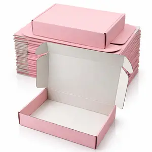26 Pack 9x6x2" Pink Cardboard Boxes Shipping Boxes, Pink Colored Corrugated Cardboard Box Small Mailing Storage Gift Boxes for Shipping, Mailing, Gifts Packaging (Light Pink)