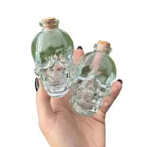 Unique Cork Bottles Thick Glass | Skull Bottle | Potion Bottle | Wide Mouth Bottle | Miniature Bottles | Spells, Crafts and Bead Bottles