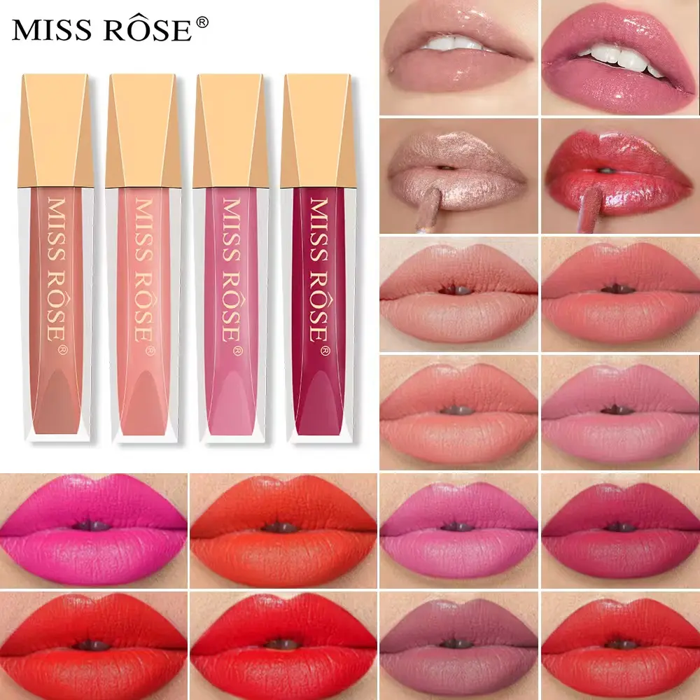 2025 New Christmas Makeup Lip Glaze Set Matte Lip Gloss Non-Fade Non-Stick Velvet Matte Lip Glaze Set