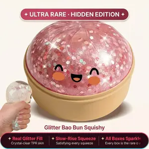 Mystery Dumpling Squishy Stress Ball, Jumbo Rainbow Mystery Squishy Bun Sensory Toys for Anxiety Relief Fidget, Soft Squeeze Toys for Adults & Kids with Food Steamer Stretchy Desk Toys Classroom Prizes & Party Favors