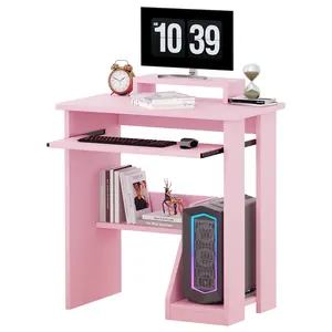 29.5 Inch home Office Computer Desk with Monitor Stand Keyboard Tray,  Modern Workstation for Small Spaces Save Space Sturdy Desk Wide Desktop