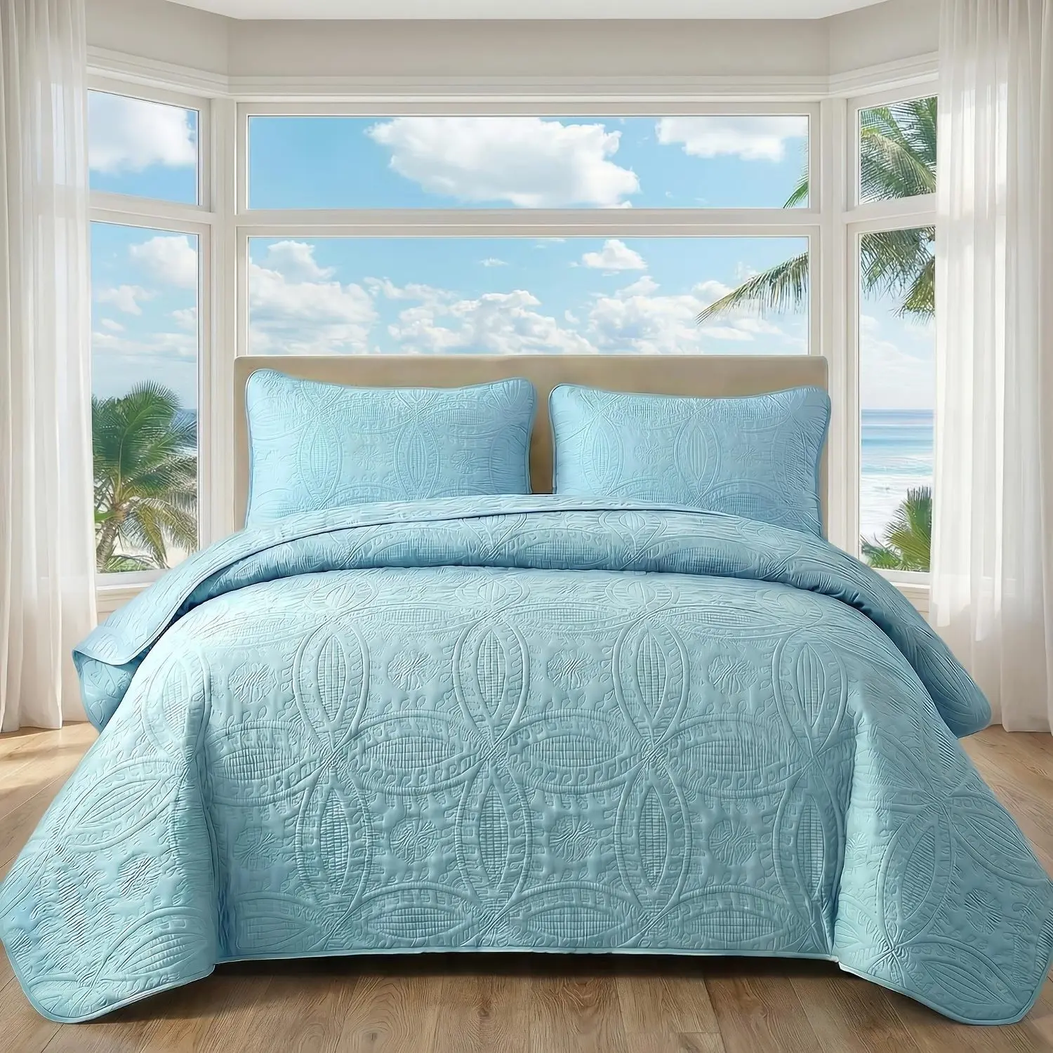 [Soft Hypoallergenic Quilt] 2/3pcs Quilt Cover Bedspread (1 Quilt+1 Or 2 Pillowcases), Soft And Skin-Friendly, Hypoallergenic And Easy To Maintain, Machine Washable Without Deformation, Modern Minimalist Three-Dimensional Coin Pattern, Next-Day Delivery