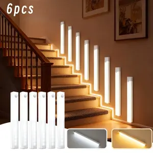 USB Rechargeable Motion Sensor LED Light, Cordless Lamp, Adjustable Dual Colors, Smart Cabinet Lamp, Night Lighting, Wall Mount, Kitchen Cupboard, Hallway, Atmosphere Lighting