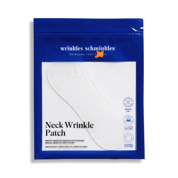 Wrinkles Schminkles Neck Wrinkle Patch - 100% Medical Grade Silicone - Softens & Refines Neck Lines & Tech Neck - Overnight Smoothing & Hydrating Treatment - Made in the USA