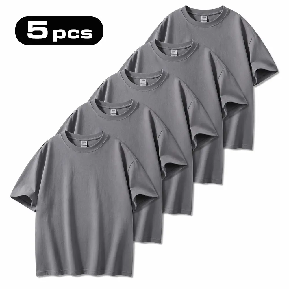 5-Pack: The more you buy, the lower the price. Stock up on Men's Black Crew Neck T-Shirt, Short Sleeve, Comfort Fit undershirts, basic T-shirt, Polyester Basic Tee, Easy Care, Durable Menswear Top, suitable for outdoor activities, Father's Day gift, summe