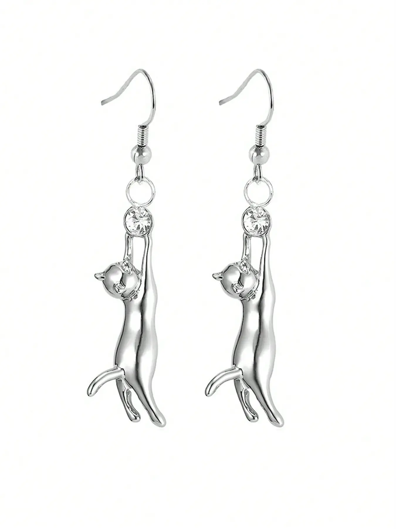 1 Pair Cute Cat Drop High Quality Dangle Earrings For Women, Exquisite Jewelry Gift For Valentine's Day Gift Wedding Engagement Anniversary Party Jewelry Dangling Earrings