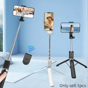 Bluetooth-compatible Selfie Stick with Tripod, 360° Rotation, Remote Control, Travel Live Streaming Essential, Model Xinghao F510s