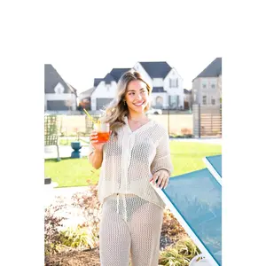 Cover-Up Crochet Pants, Cream