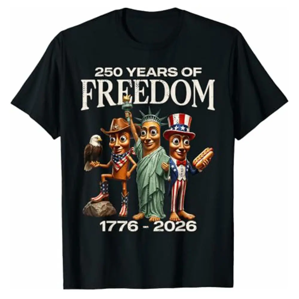 100% Cotton 250 Years of Freedom Brainrot Tung Sahur USA Costume Funny T-Shirt meme cotton T-shirt vintage t