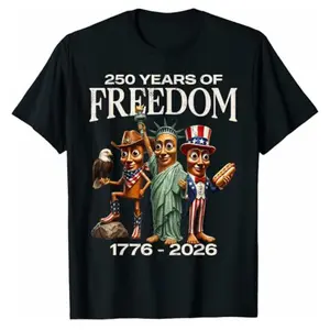 250 Years of Freedom Brainrot Tung Sahur USA Costume Funny T-Shirt meme cotton T-shirt